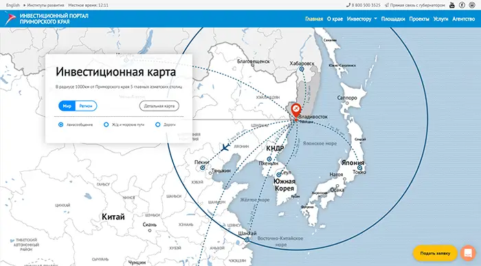 Interactive map of Primorsky region